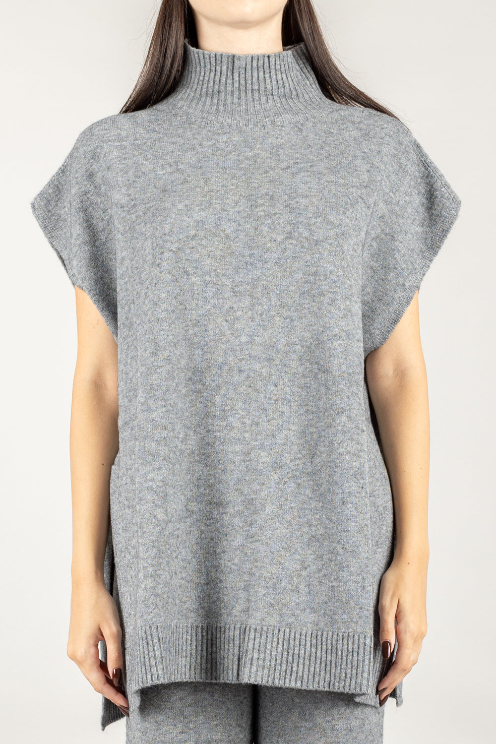 KONTATTO - 3M0838C - MAGLIA GIROCOLLO CON SPACCO POSTERIORE