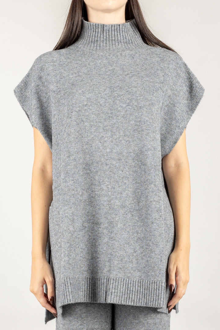 KONTATTO - 3M0838C - MAGLIA GIROCOLLO CON SPACCO POSTERIORE