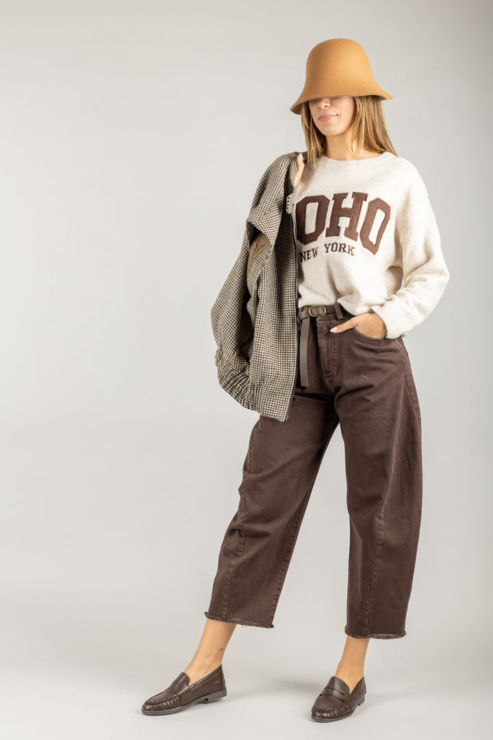HAVEONE - MBD-P136 - FELPA LANA COTTA SCRITTA SOHO