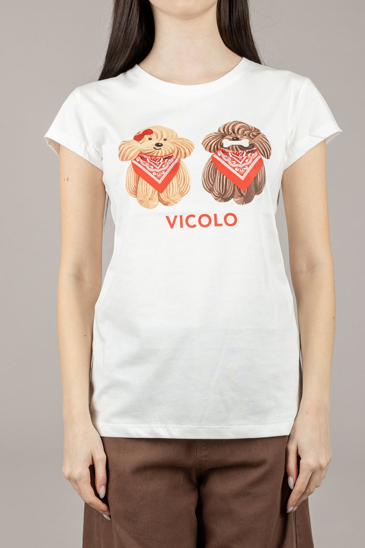 VICOLO - RD0714 - T-SHIRT CANI BANDANA