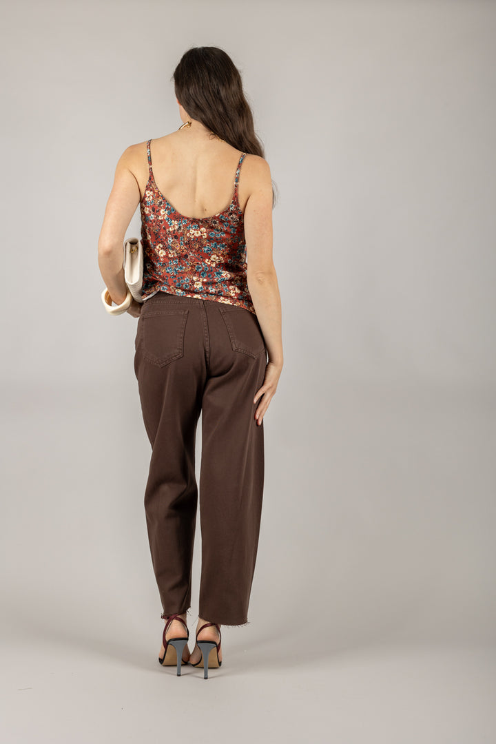 VICOLO - TD2369 - CANOTTA IN SATIN FLOREALE