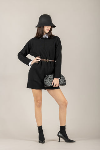 VICOLO - 22208F - MAGLIA LUNGA CON CINTURA