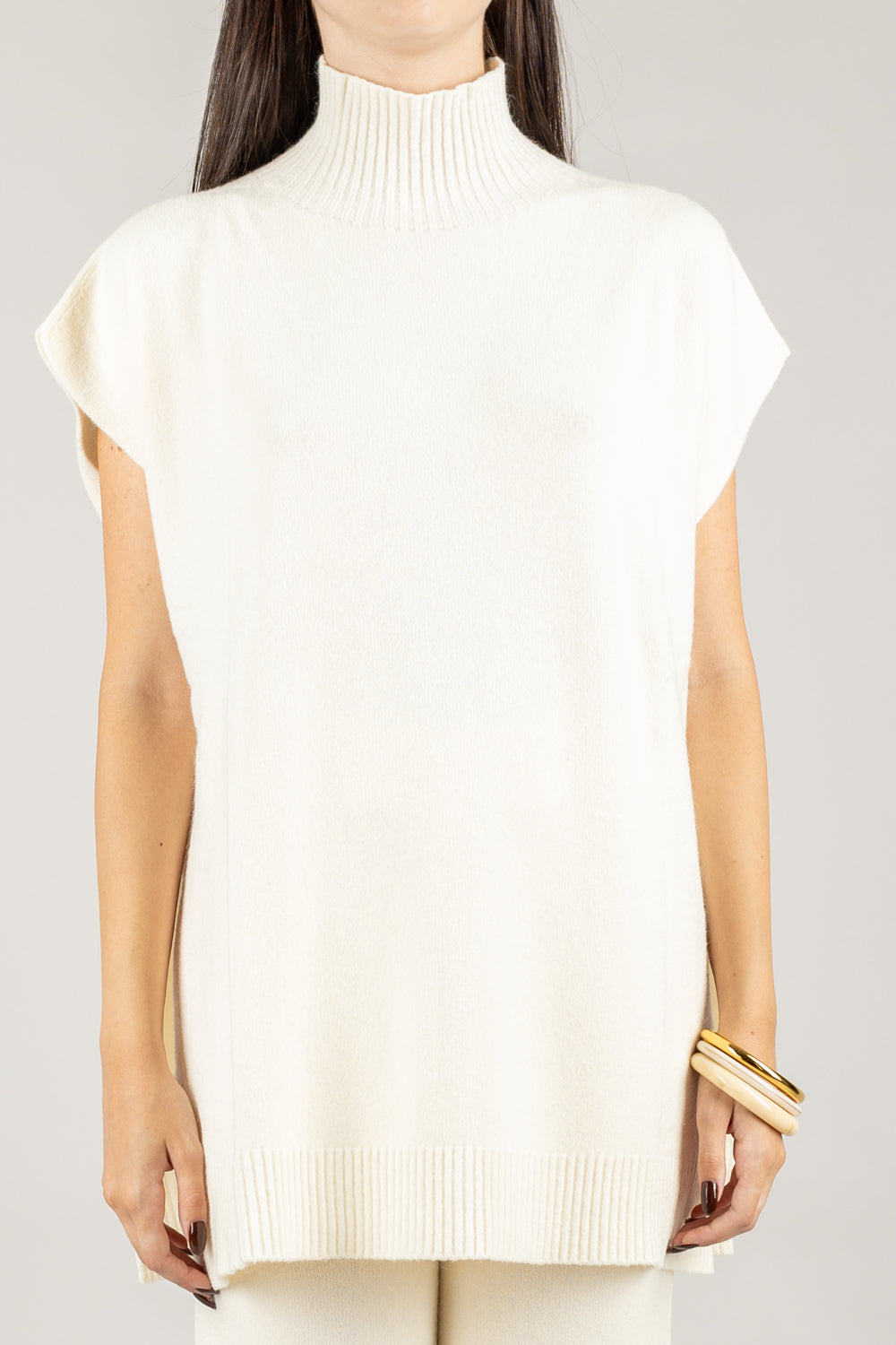 KONTATTO - 3M0838C - MAGLIA GIROCOLLO CON SPACCO POSTERIORE