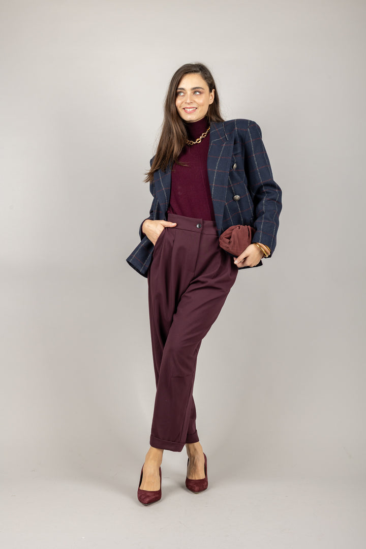 TENSIONE IN - 26P1209 - PANTALONE BAGGY CON PINCES