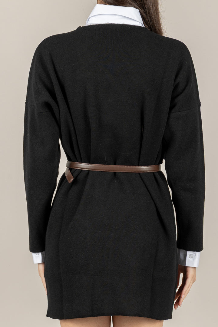 VICOLO - 22208F - MAGLIA LUNGA CON CINTURA