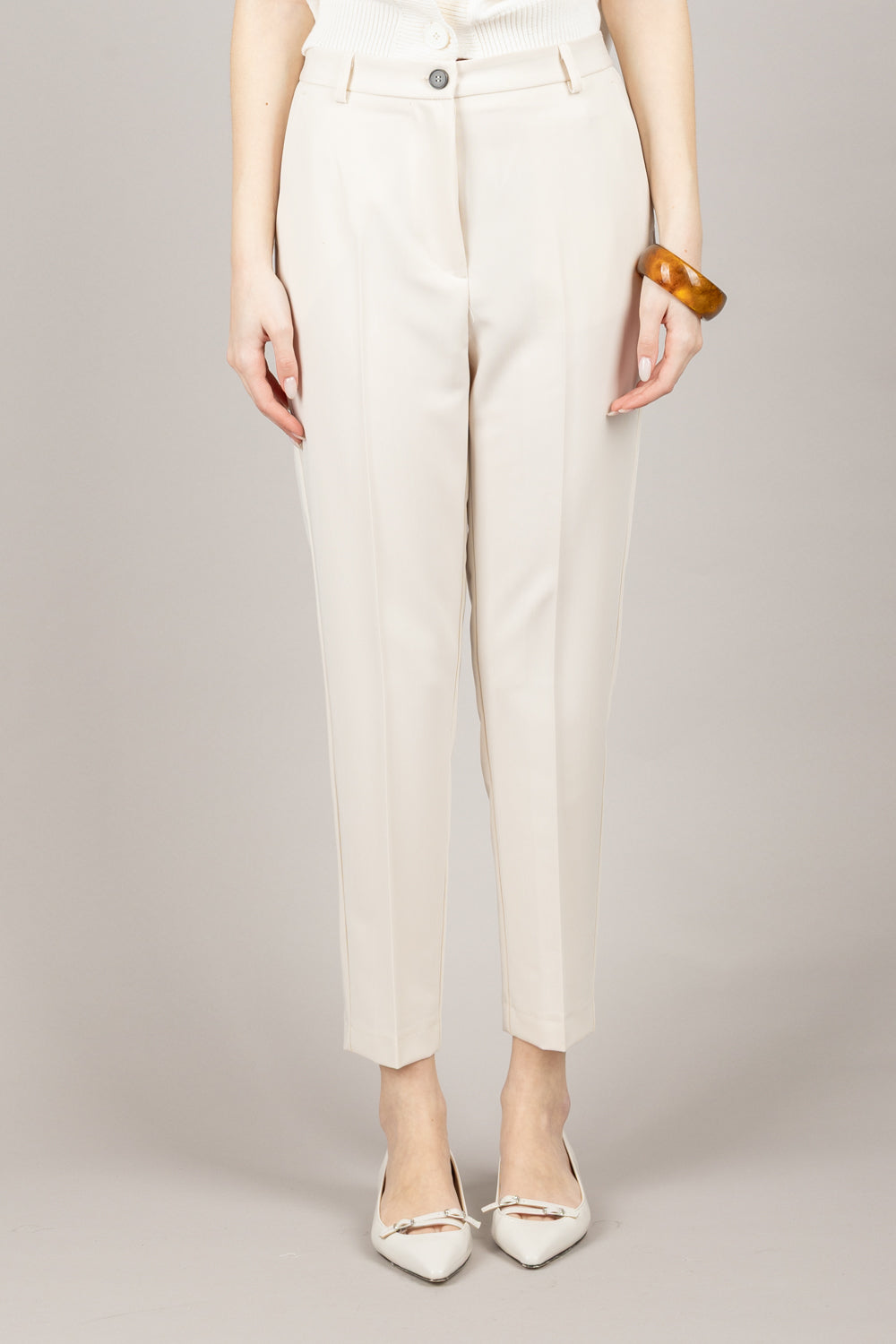VICOLO - TD1123 - PANTALONE A SIGARETTA CON COULISSE
