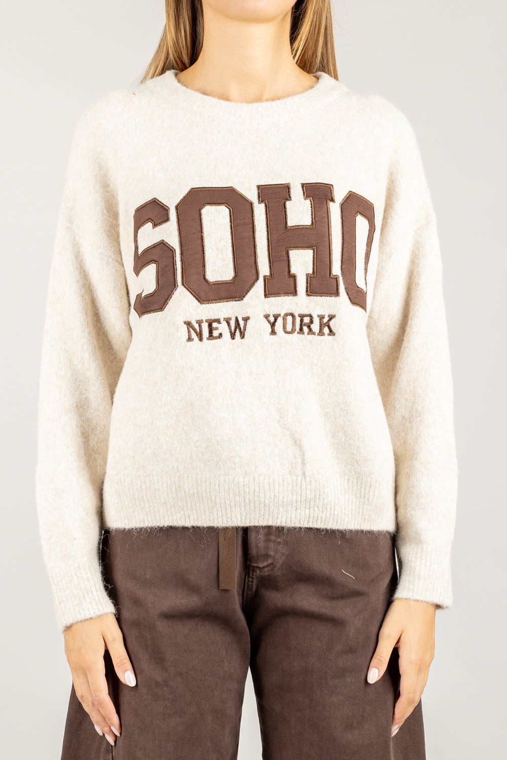 HAVEONE - MBD-P136 - FELPA LANA COTTA SCRITTA SOHO