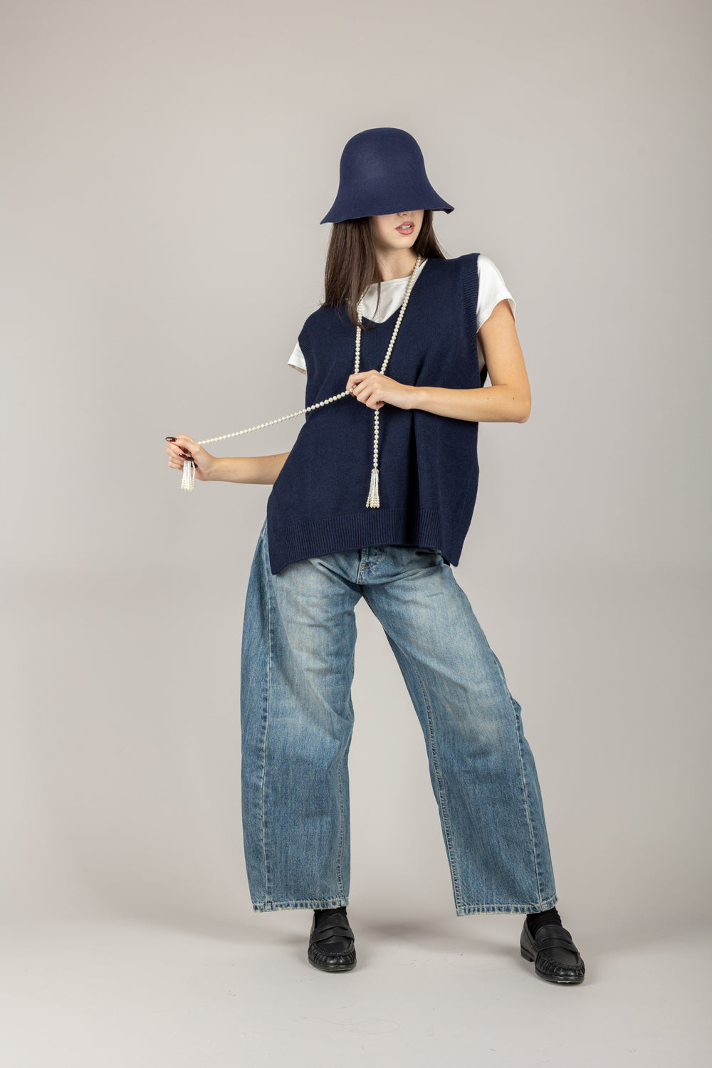 TENSIONE IN - 570626 - GILET OVER SCOLLO A V