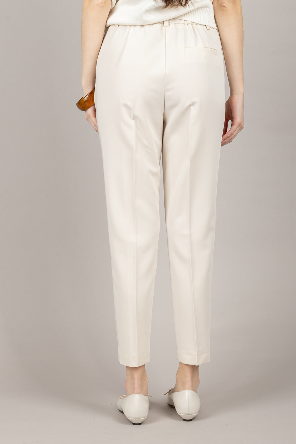 VICOLO - TD1123 - PANTALONE A SIGARETTA CON COULISSE