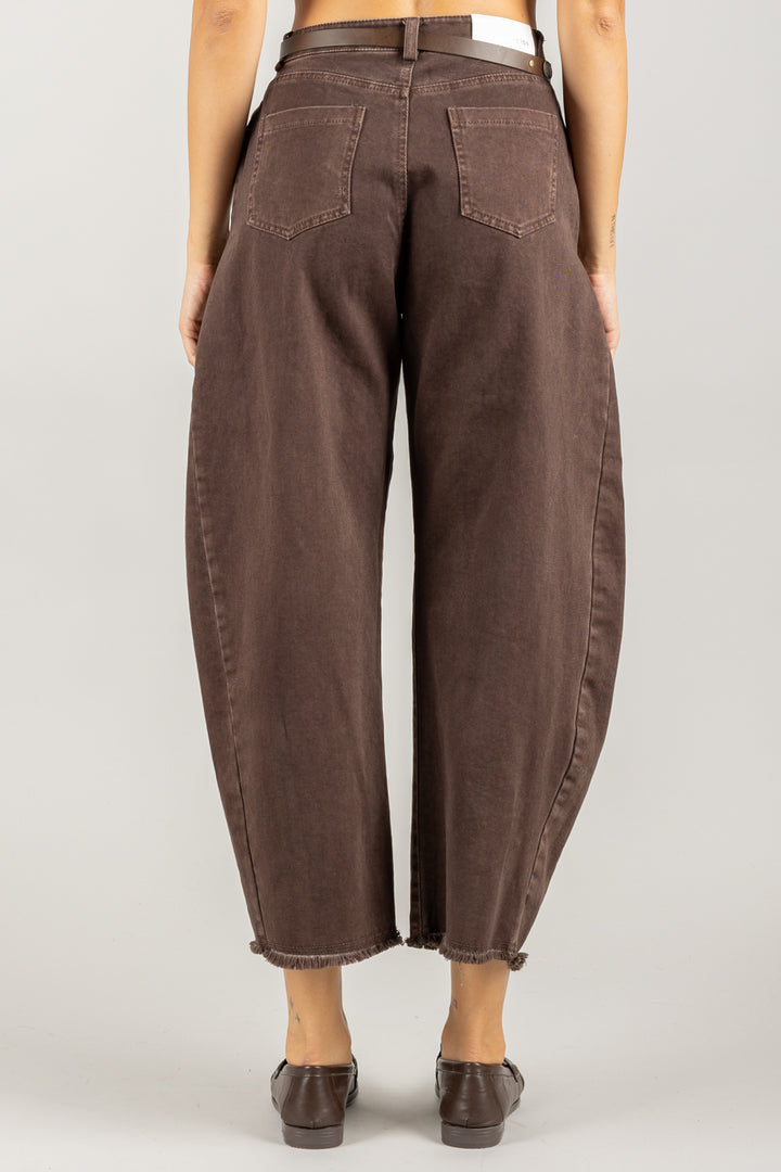 TENSIONE IN - W25P371 - PANTALONE CARROT CON CINTA
