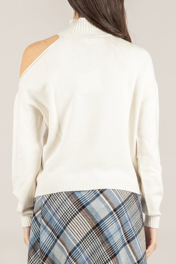 VICOLO - 77312F - MAGLIA CUT-OUT SULLA SPALLA