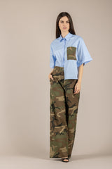 TENSIONE IN - 26P5227 - PANTALONE PALAZZO MIMETICO