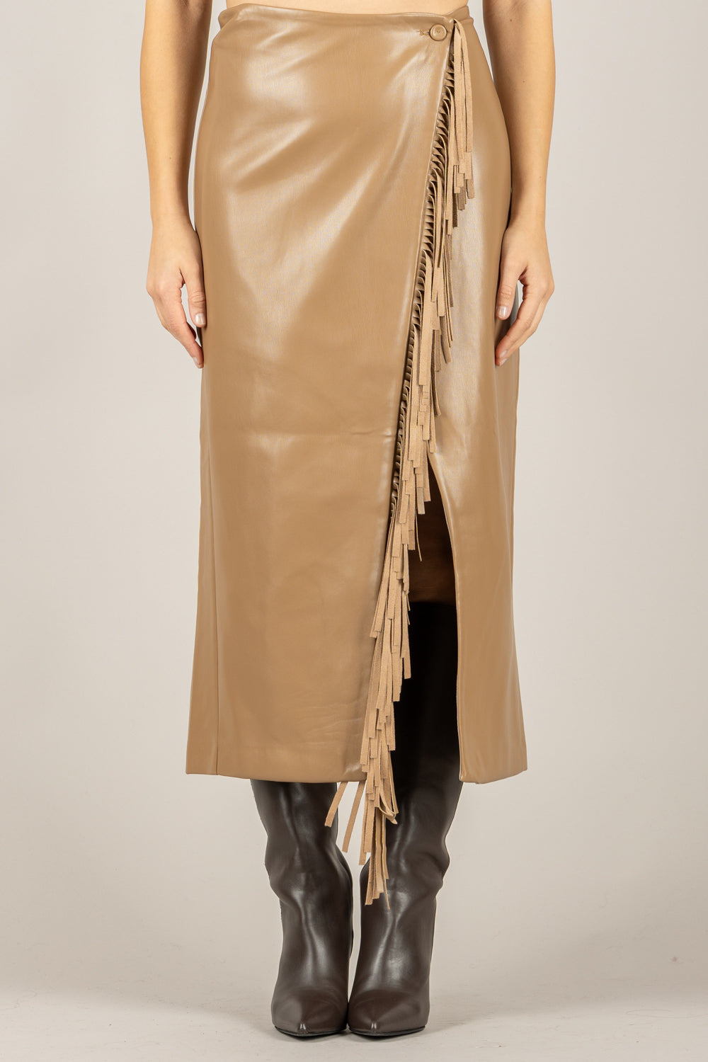 TENSIONE IN - 38067 - GONNA ECOPELLE FRANGE