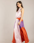 DIXIE - A698A115 - ABITO IN SATIN MULTICOLOR ZUCCA