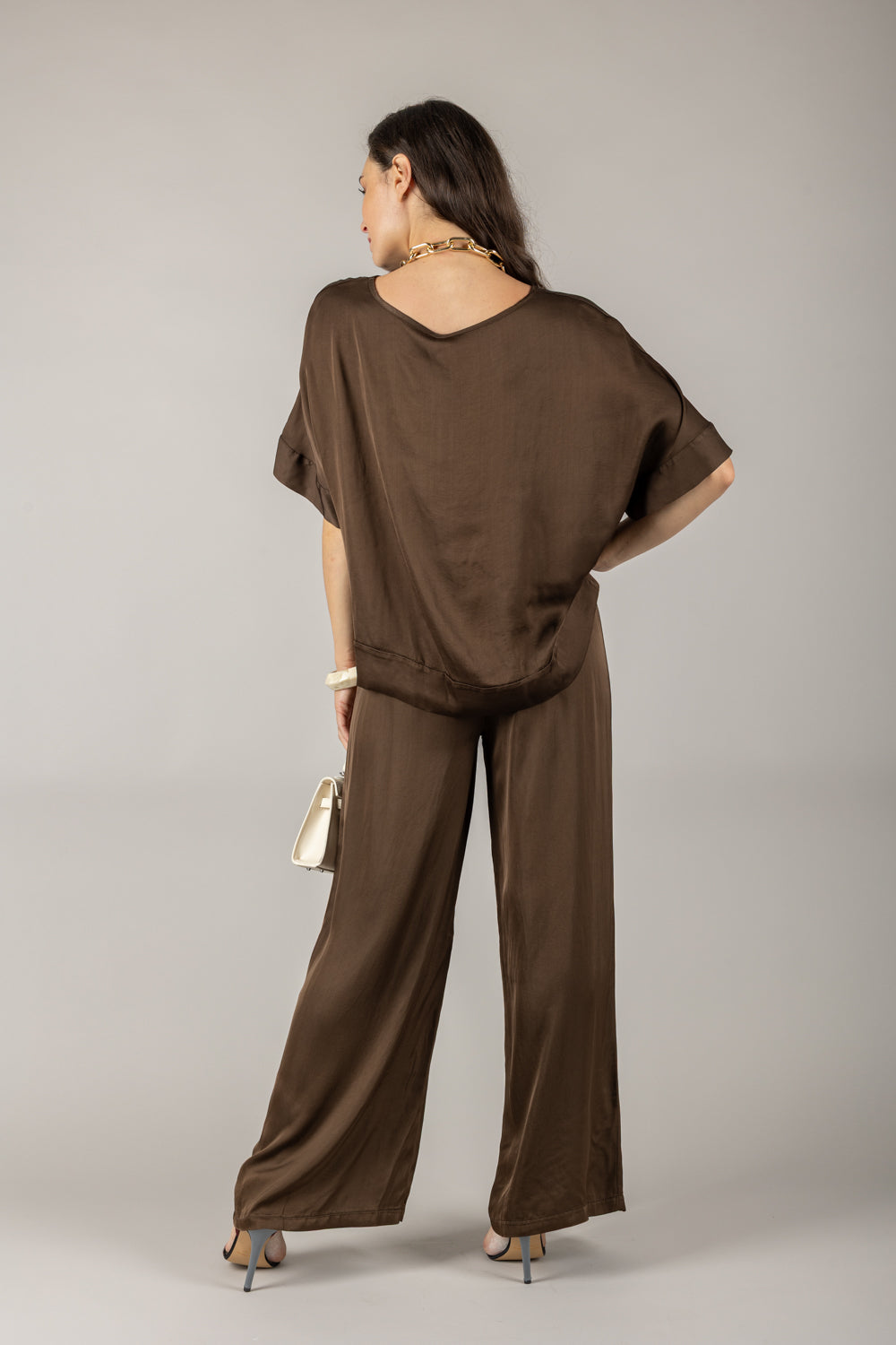 TENSIONE IN - C191P05Q - PANTALONE A PALAZZO CON COULISSE