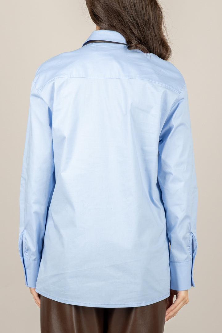 TENSIONE IN - 26C1335 - CAMICIA CON CRAVATTA IN ECOPELLE