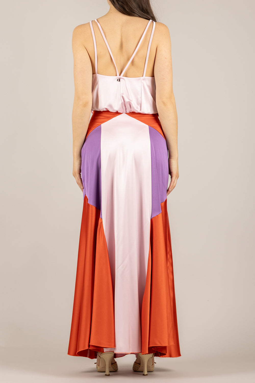 DIXIE - A698A115 - ABITO IN SATIN MULTICOLOR ZUCCA