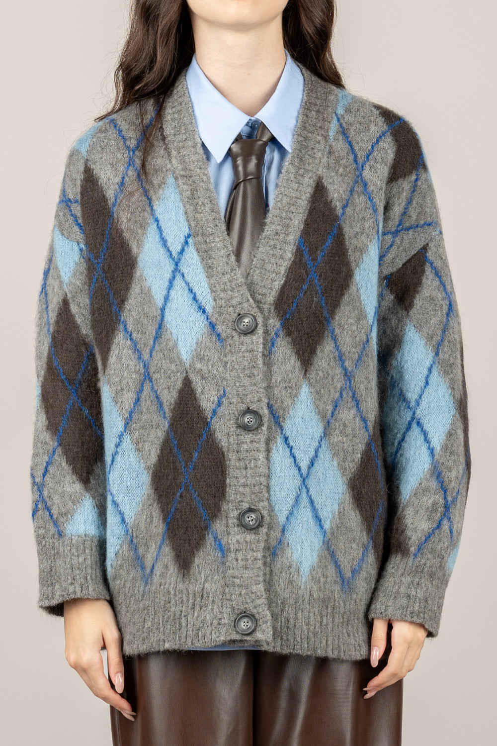 TENSIONE IN - D80999 - CARDIGAN ROMBI BICOLOR