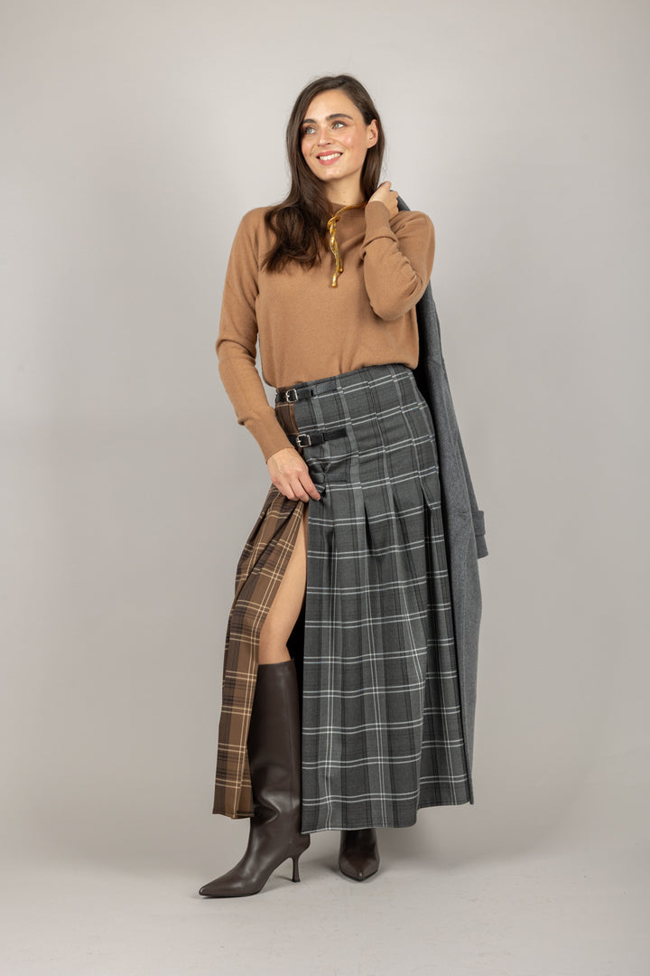 VICOLO - TF1758 - GONNA BICOLOR CON SPACCO