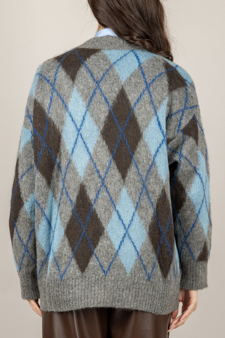 TENSIONE IN - D80999 - CARDIGAN ROMBI BICOLOR