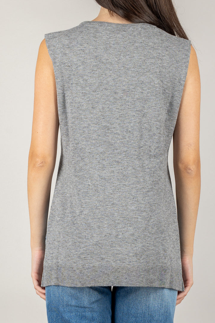 VICOLO - 22147F - MAGLIA CANOTTA CON COPRISPALLE