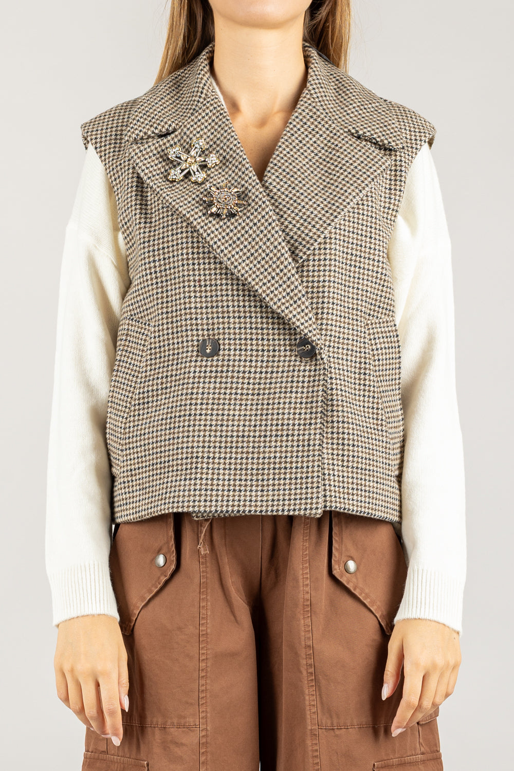 TENSIONE IN - W25J393 - GILET CON SPILLE