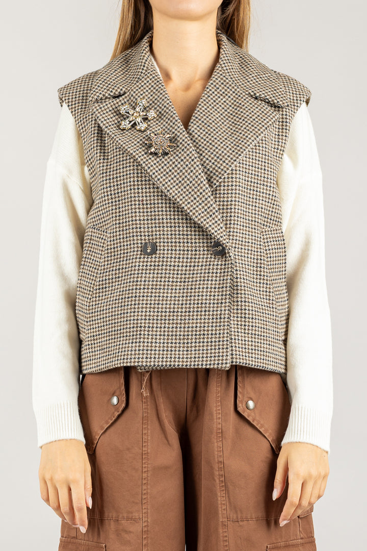 TENSIONE IN - W25J393 - GILET CON SPILLE