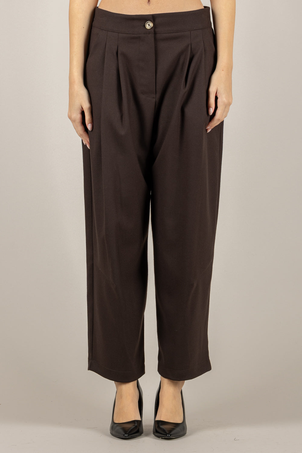 VICOLO - TF1909 - PANTALONE BAGGY IN FLANELLA