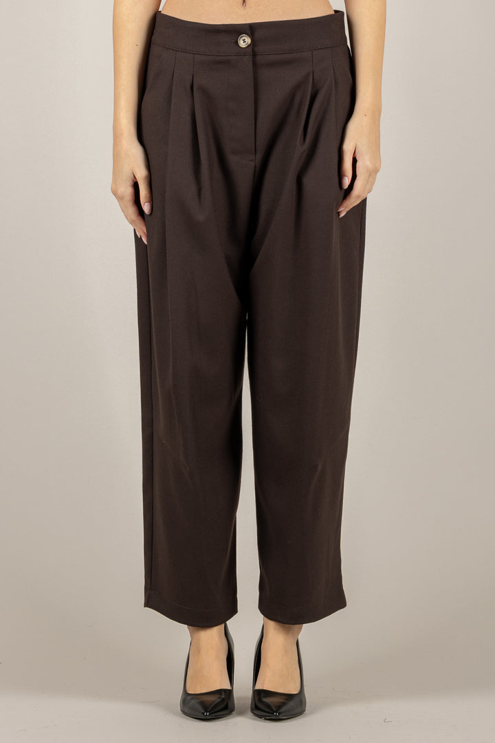 VICOLO - TF1909 - PANTALONE BAGGY IN FLANELLA