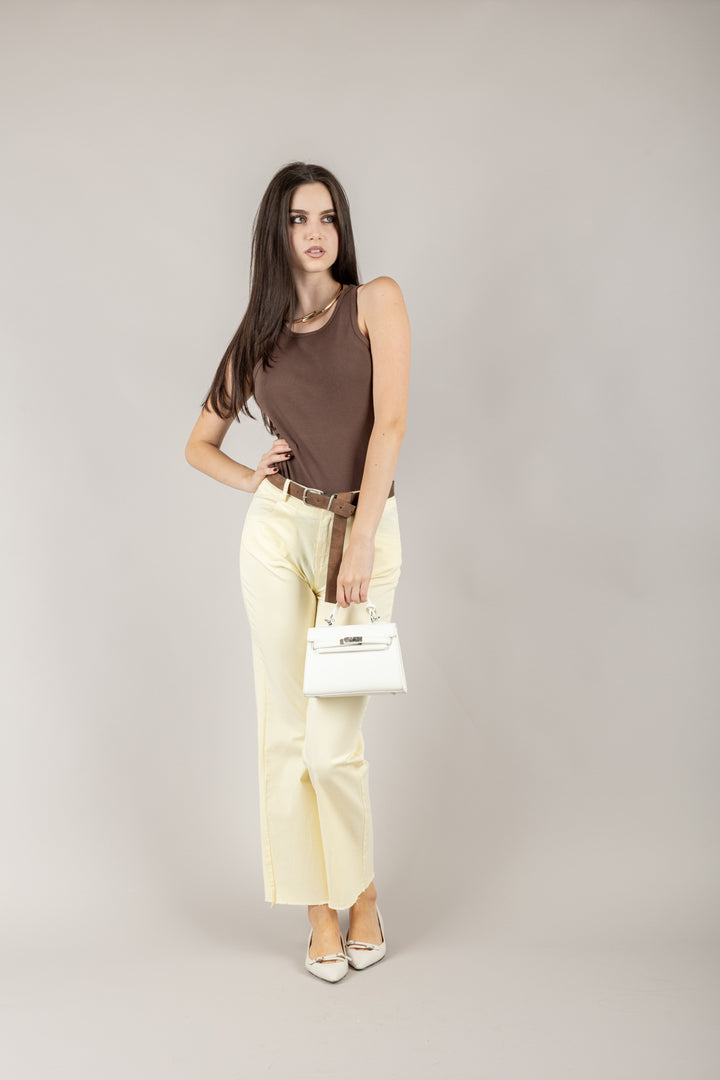 TENSIONE IN - PA5269 - PANTALONE GAMBA DRITTA CON CINTA