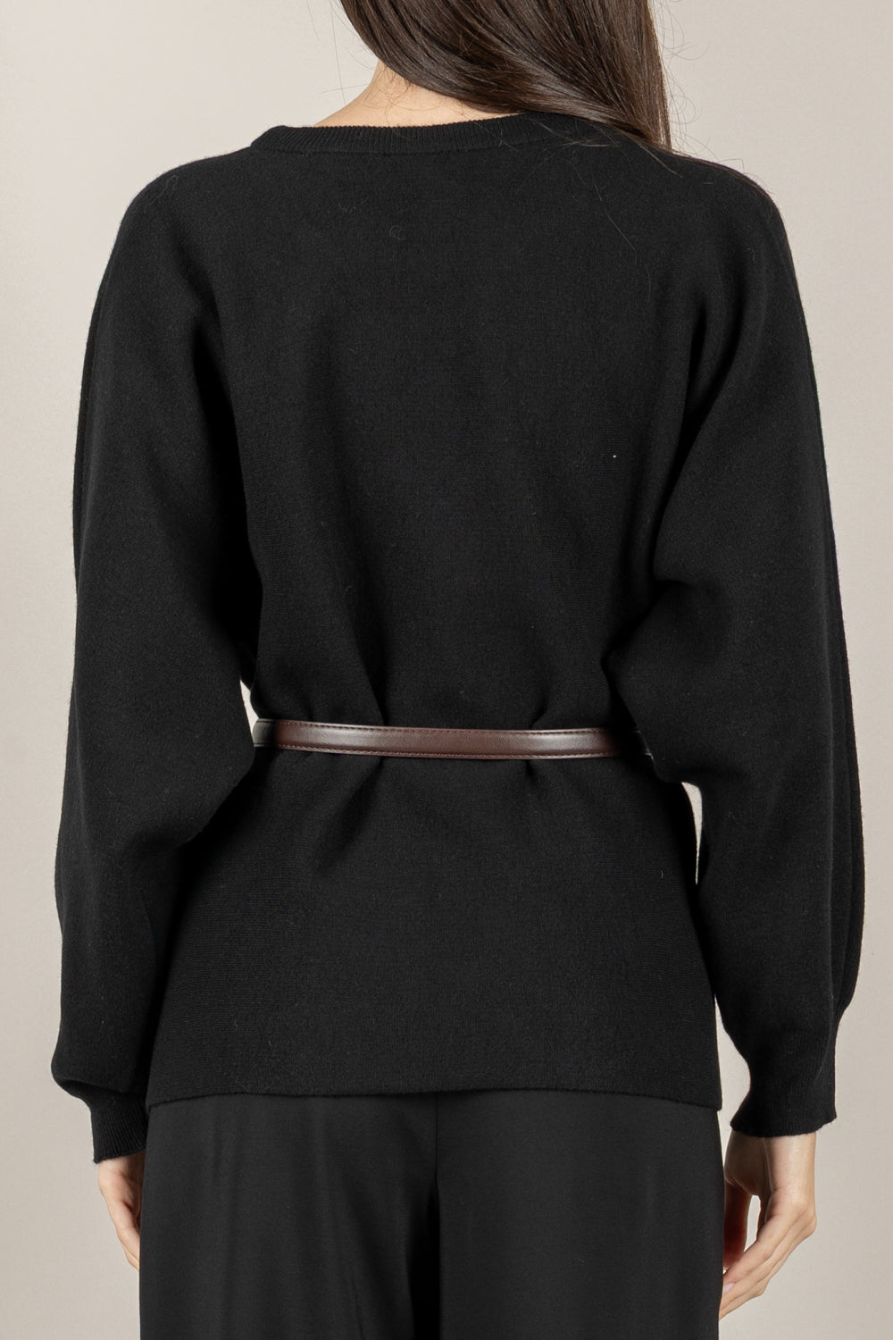 VICOLO - 22207F - MAGLIA MANICA PALLONCINO CON CINTURA