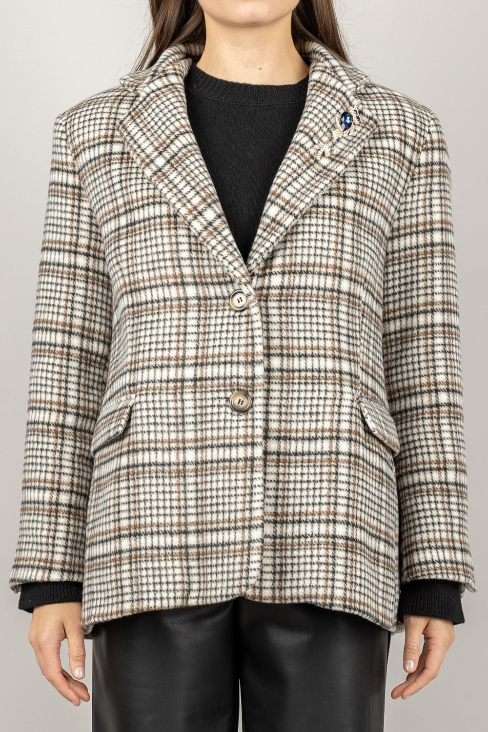 DIXIE - J845Y064 - GIACCA CHECK CON SPILLE