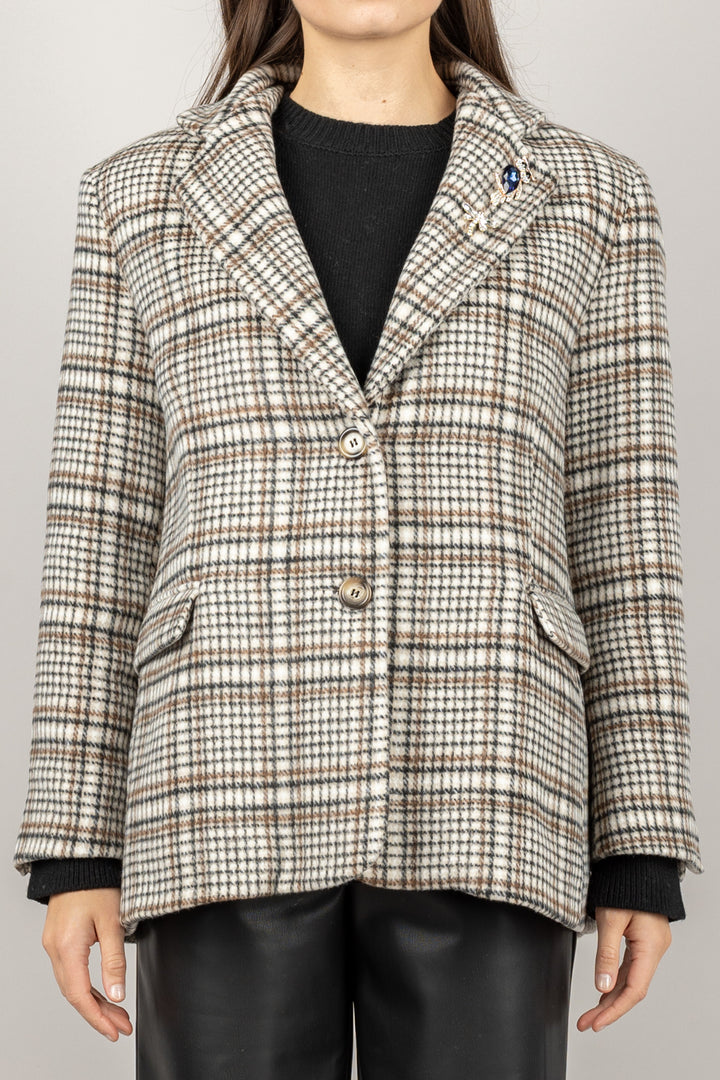 DIXIE - J845Y064 - GIACCA CHECK CON SPILLE