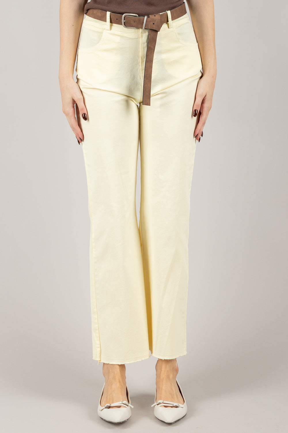 TENSIONE IN - PA5269 - PANTALONE GAMBA DRITTA CON CINTA