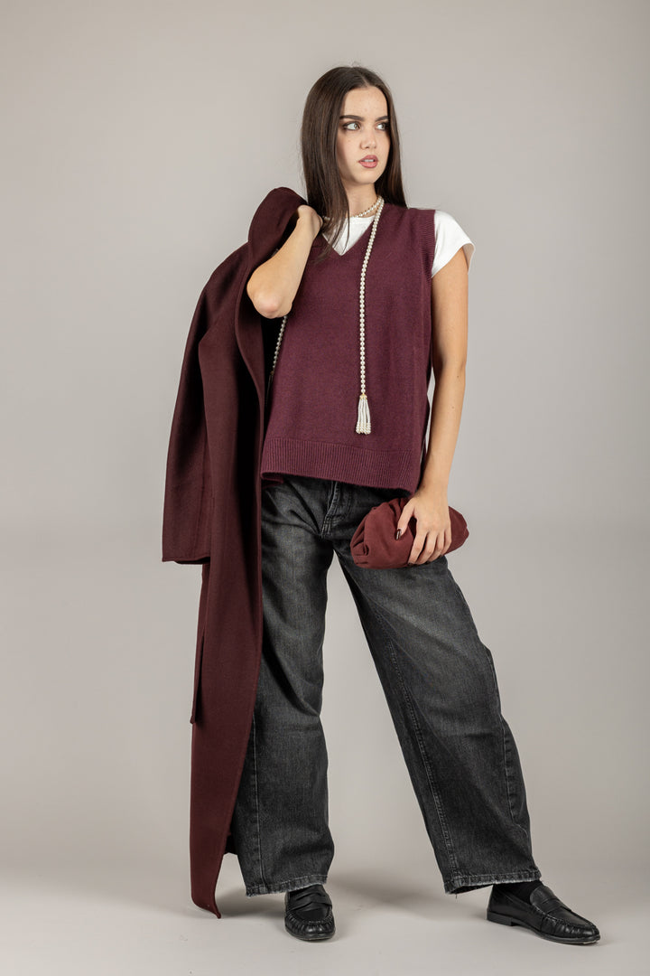 TENSIONE IN - 570626 - GILET OVER SCOLLO A V