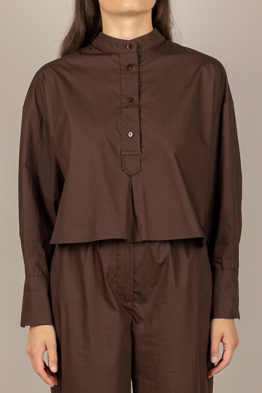 TENSIONE IN - 26C4933 - BLUSA SERAFINO CIOCCOLATO