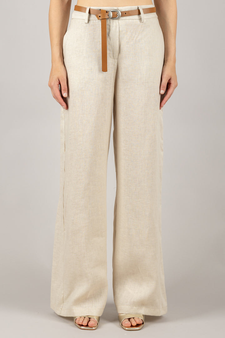 TENSIONE IN - 25P7724 - PANTALONE A PALAZZO CON CINTA