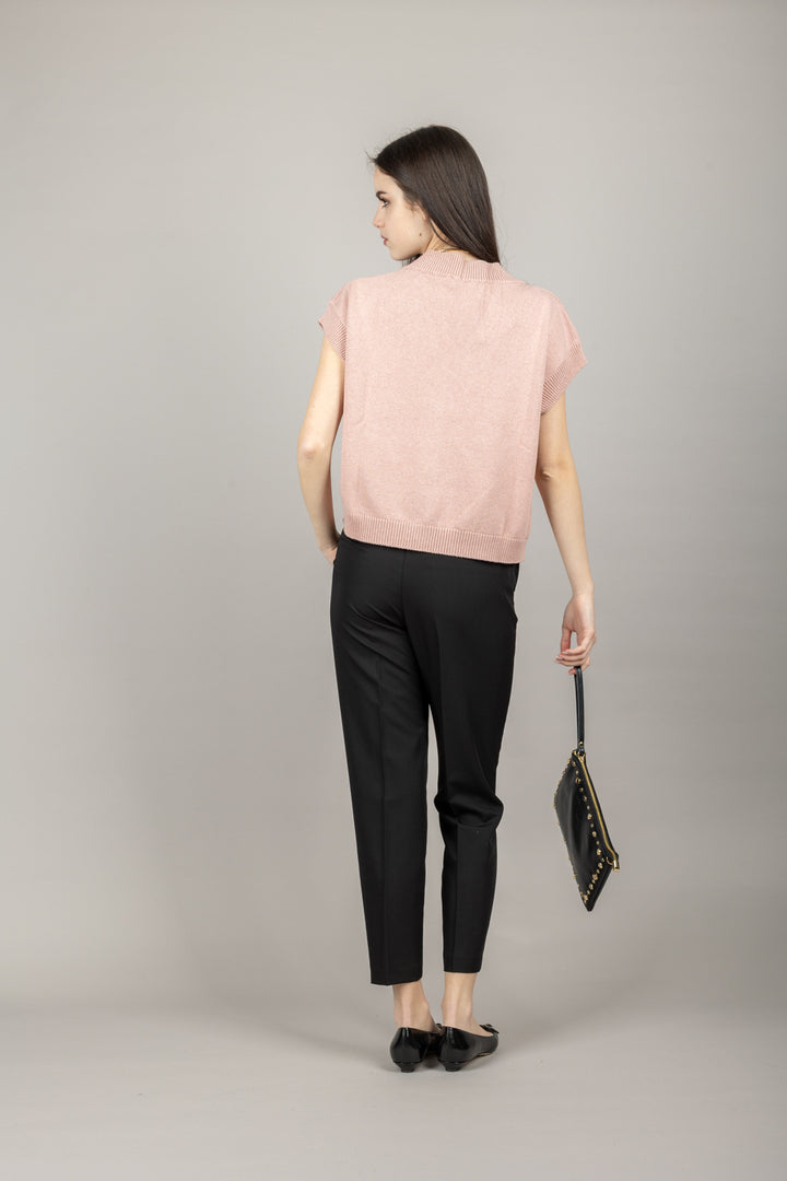 VICOLO - TD1123 - PANTALONE A SIGARETTA CON COULISSE