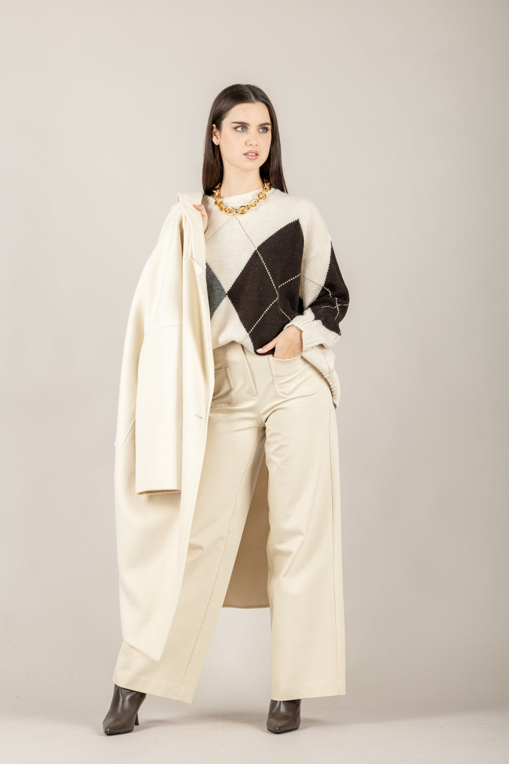 TENSIONE IN - 26P1522 - PANTALONE PUNTO MILANO CON TASCHE