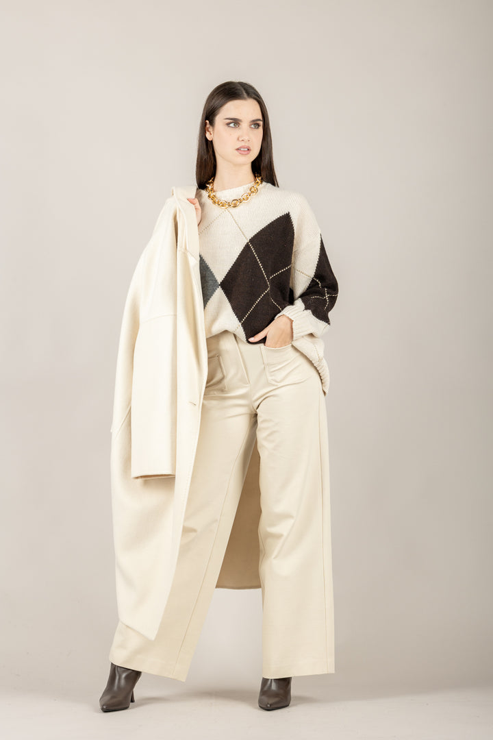 TENSIONE IN - 26P1522 - PANTALONE PUNTO MILANO CON TASCHE