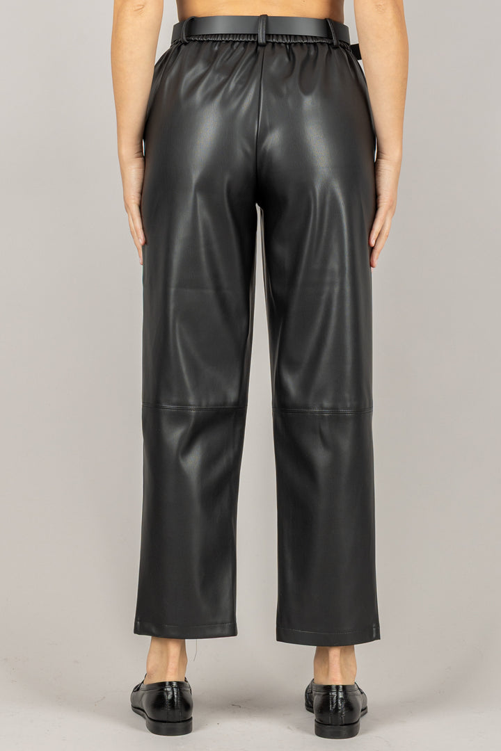 TENSIONE IN - 26P1176 - PANTALONE CARROT IN ECOPELLE