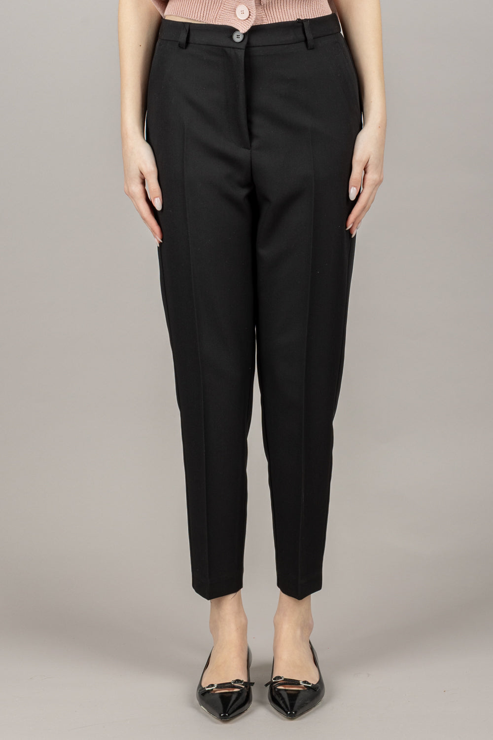VICOLO - TD1123 - PANTALONE A SIGARETTA CON COULISSE