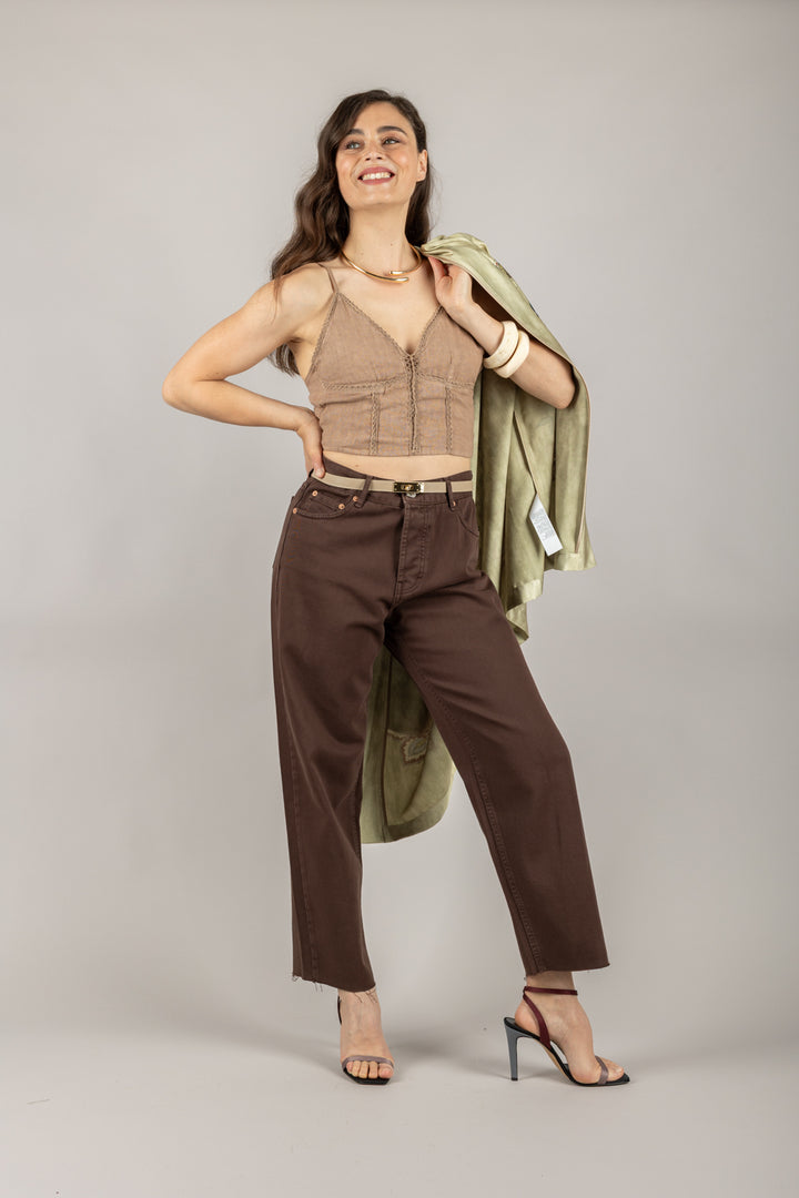 VICOLO - TD2286  - TOP CON BRETELLE