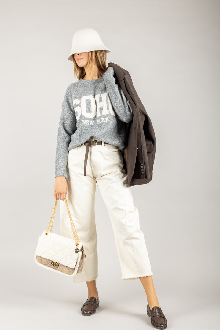 HAVEONE - MBD-P136 - FELPA LANA COTTA SCRITTA SOHO