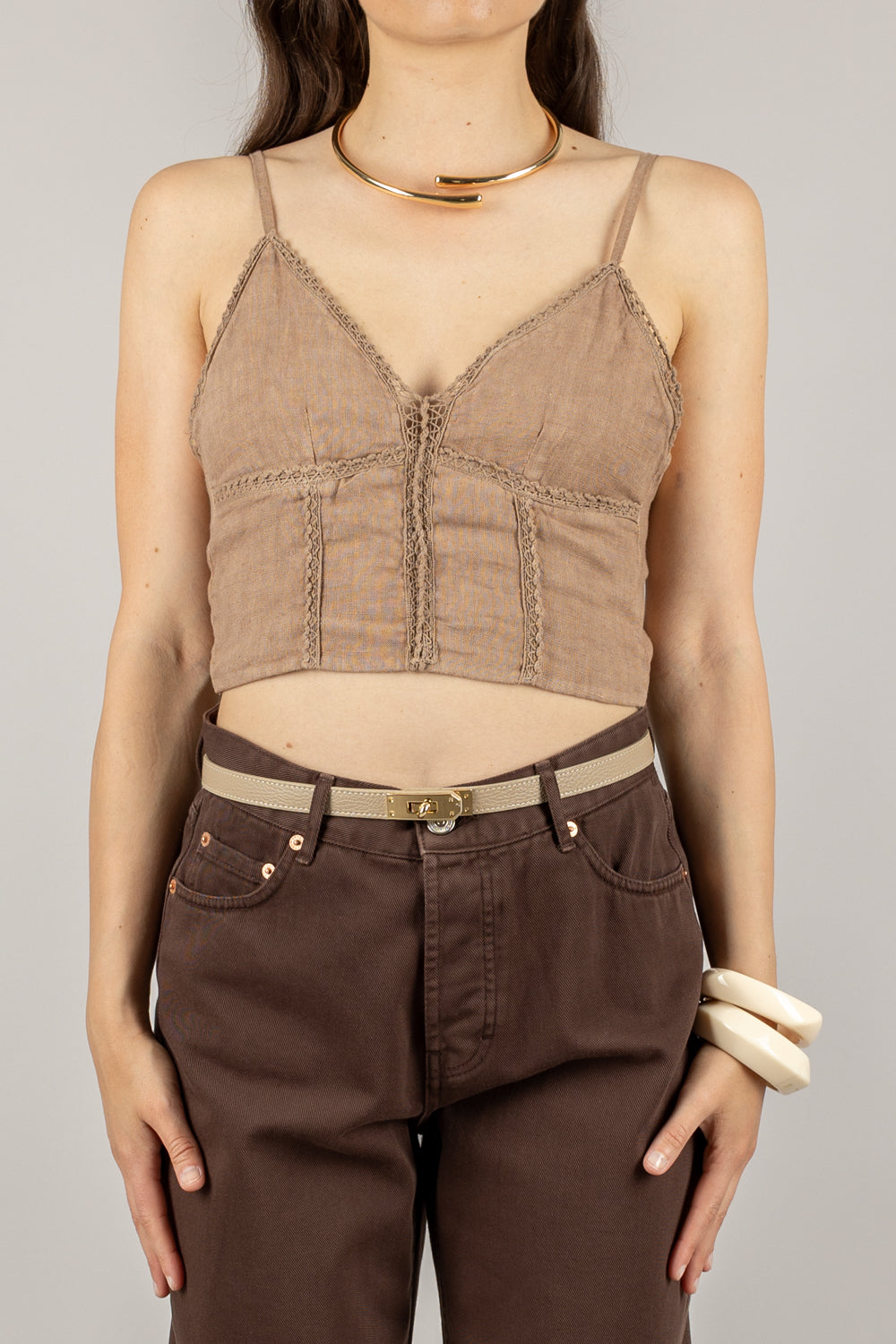 VICOLO - TD2286  - TOP CON BRETELLE