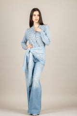 VICOLO - 7AB7039 - CARDIGAN CON BORCHIE GLICINE