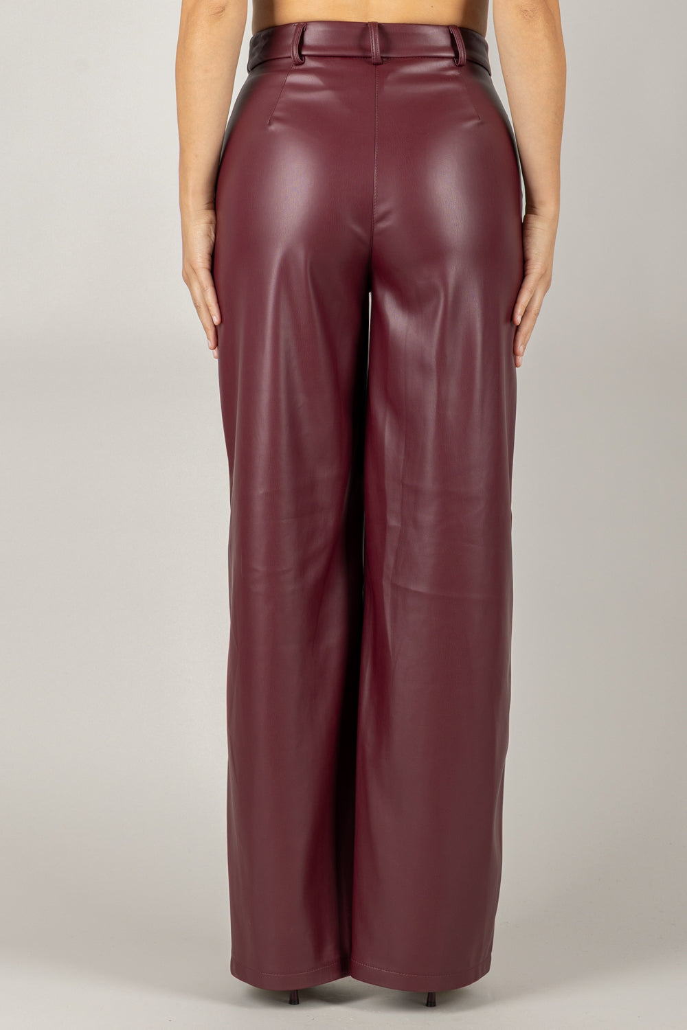 TENSIONE IN - 26P647 - PANTALONE A PALAZZO IN ECOPELLE