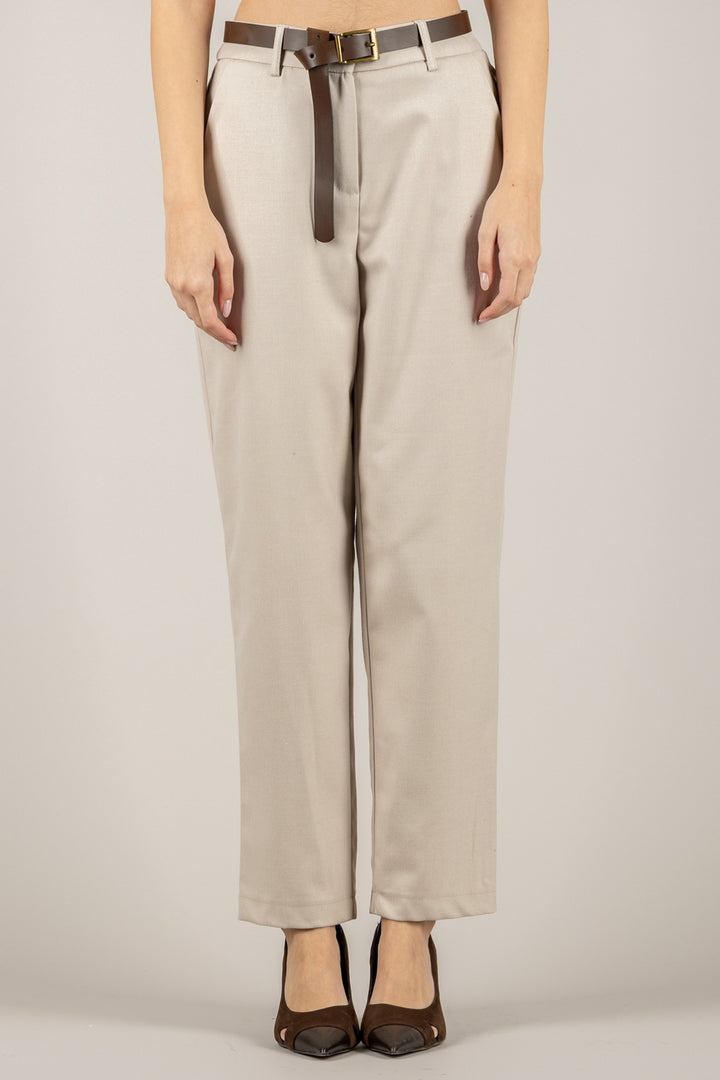 TENSIONE IN - 26P1412 - PANTALONE CARROT CON CINTURA