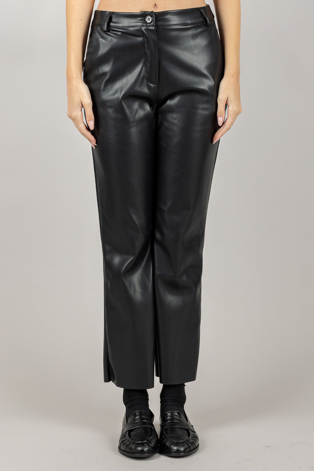 TENSIONE IN - 222128-25 - PANTALONE ECOPELLE A SIGARETTA