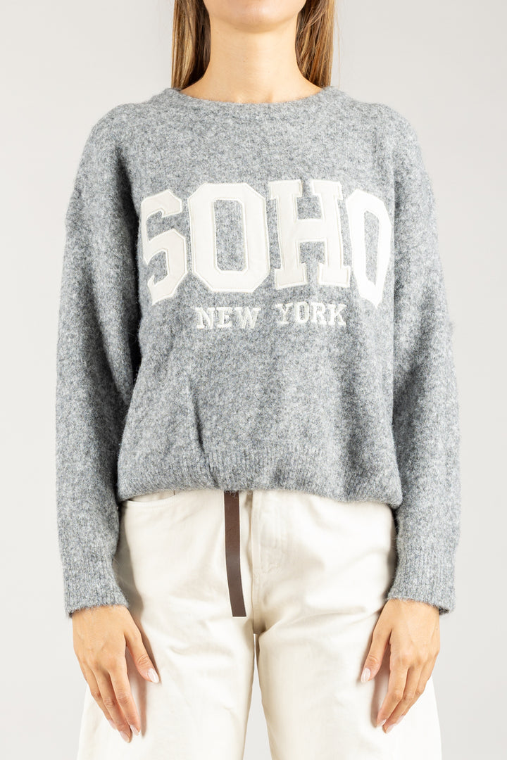 HAVEONE - MBD-P136 - FELPA LANA COTTA SCRITTA SOHO